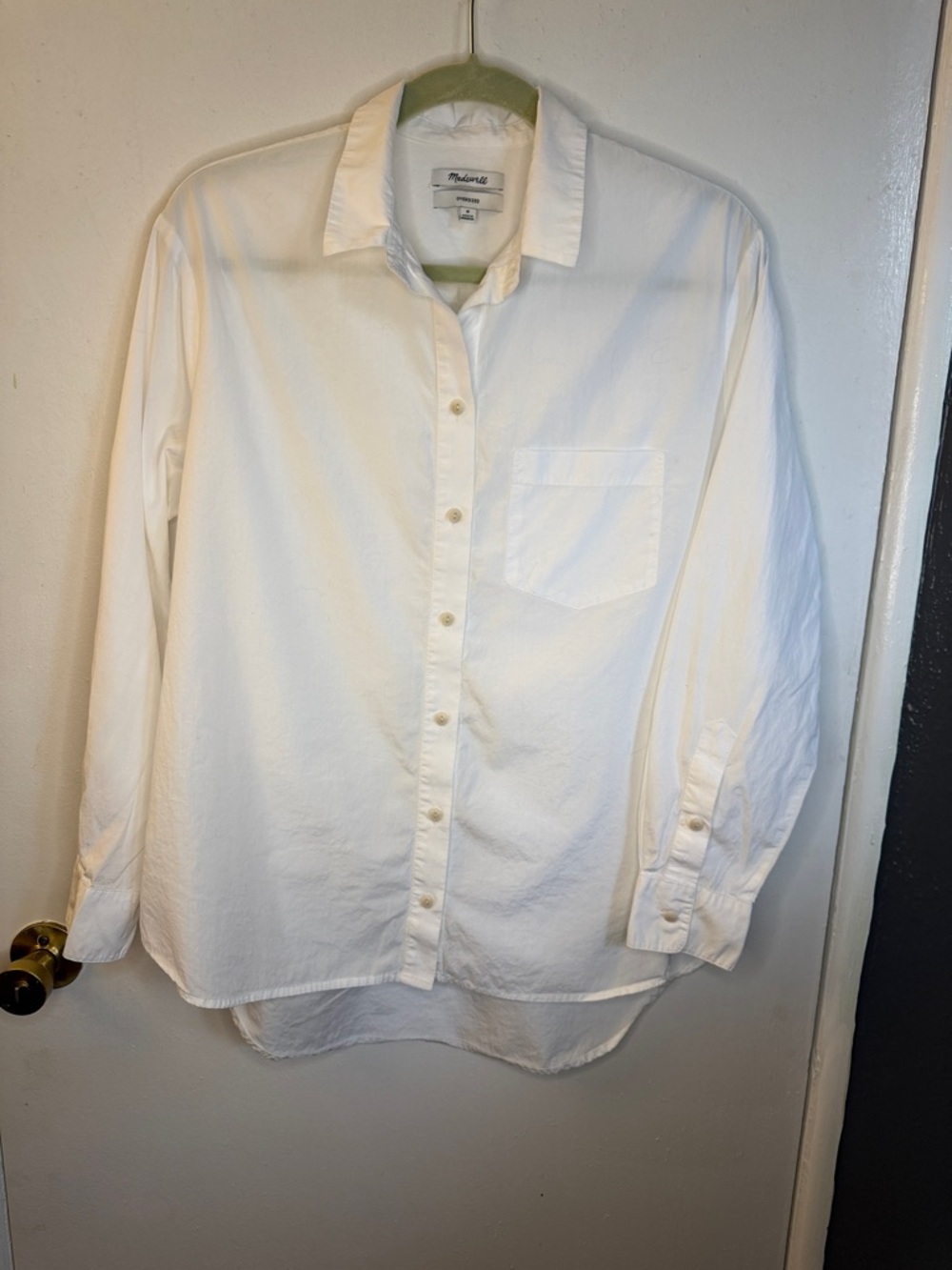 Madewell White Cotton Button-Down Shirt